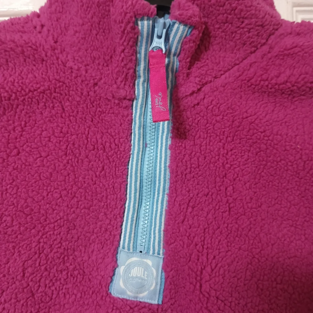 Joules Girls 1/4 Zip Pink Fleece